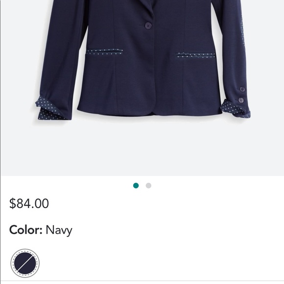 Medium below waist soft navy dress jacket. Good for office, dinner, or fall day. - Picture 2 of 6